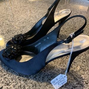 Stuart Weitzman Black Satin Pumps-Make Offer